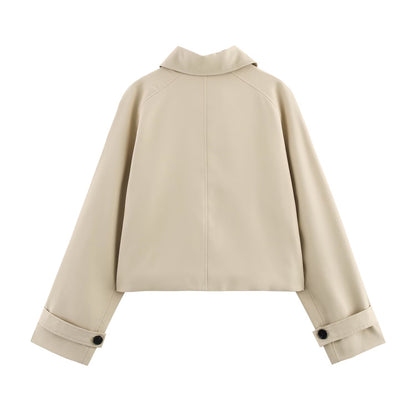 Simple and versatile short long sleeved windbreaker